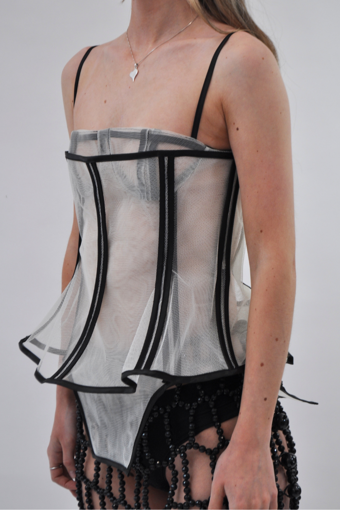 LEOMIE Bustier Ivory/Black