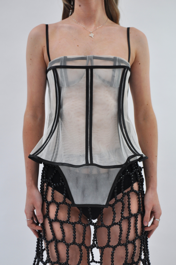 LEOMIE Bustier Ivory/Black
